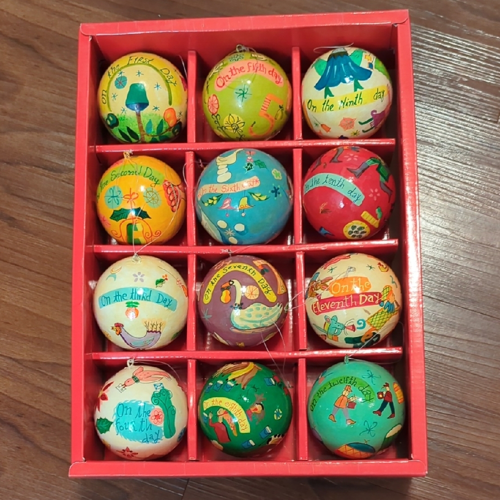 Crate&Barrel Festive Ornament Ball Set - Multicolor